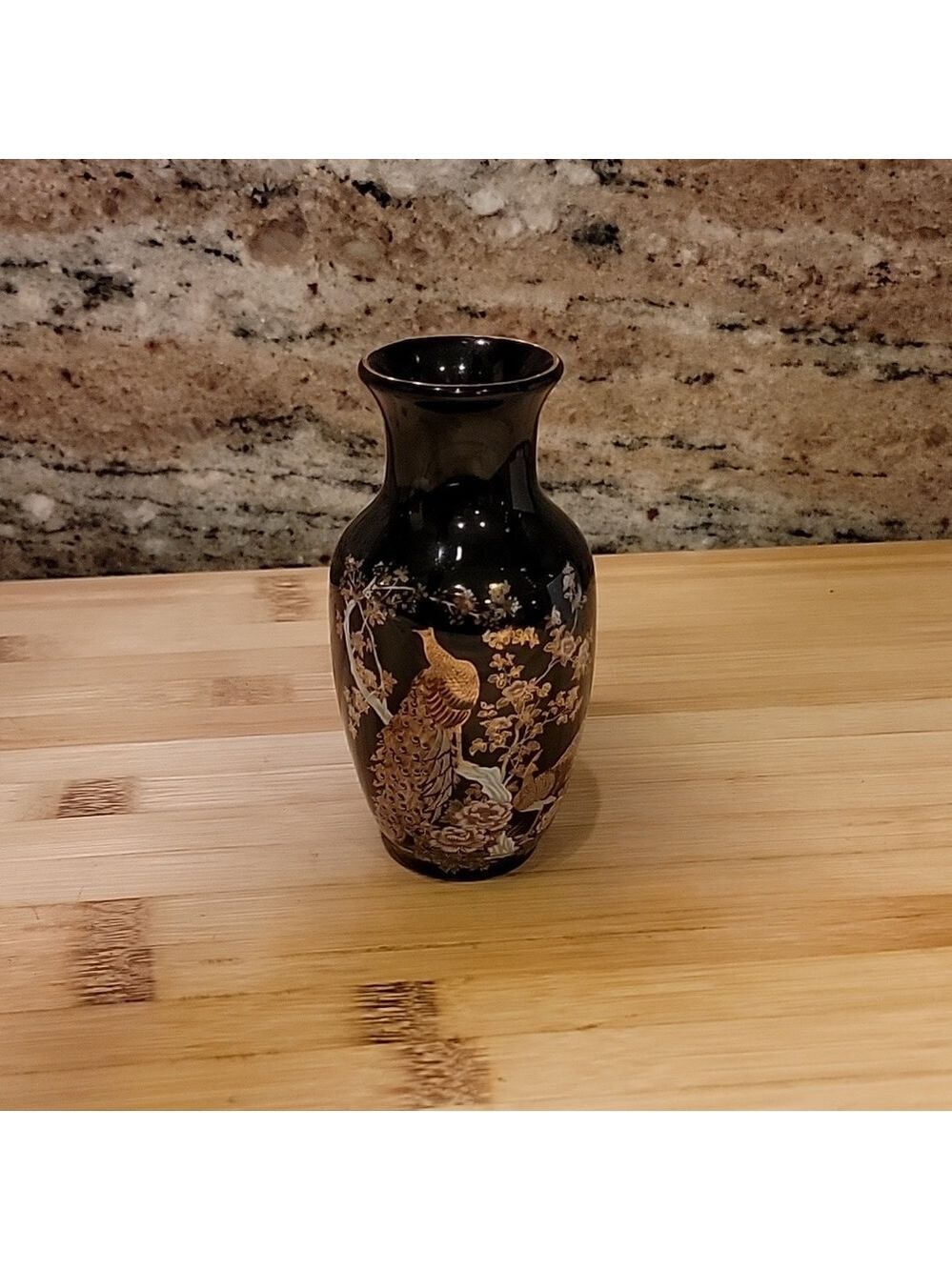 Vintage Heisei Peacock Vase Made in Japan